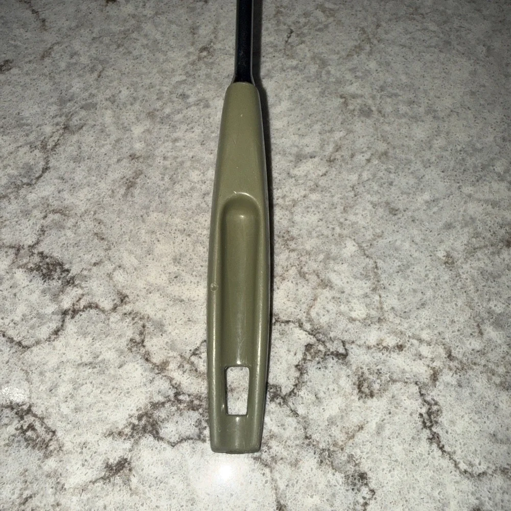VTG Ekco USA Slotted Angled Spatula Chromium Plated Long 14 In Avocado Green